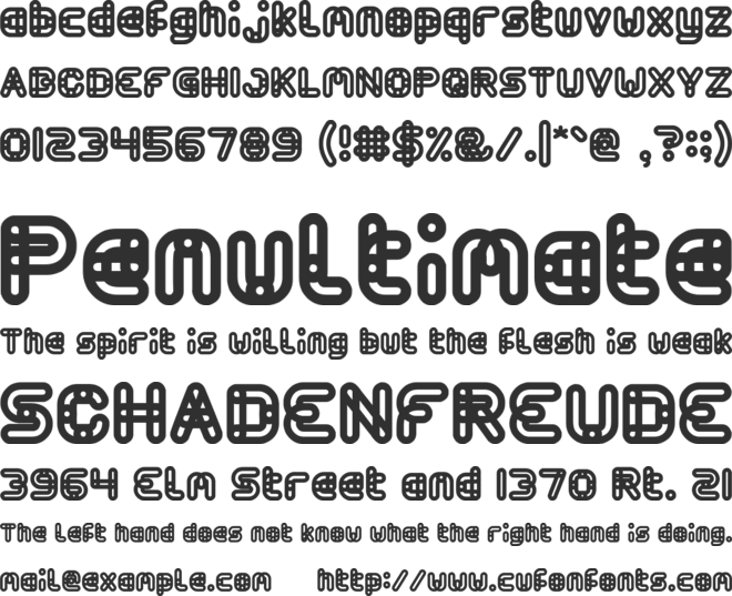 ARMORED font preview