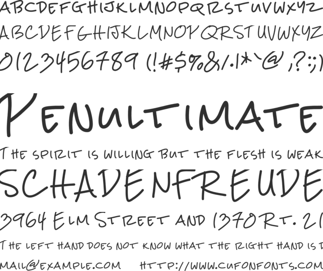 Cozy font preview