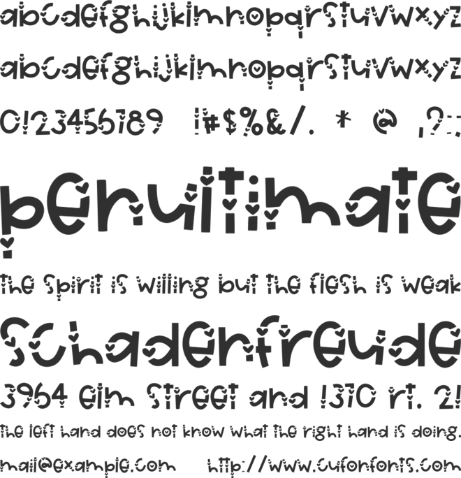 Lovebirds font preview