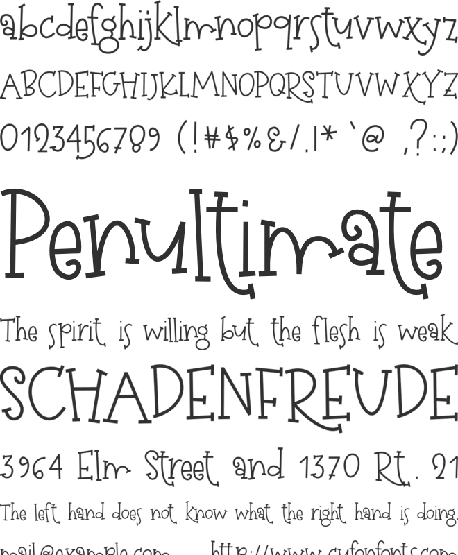 SugarandNutmeg font preview