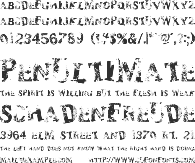 Zombilaria font preview