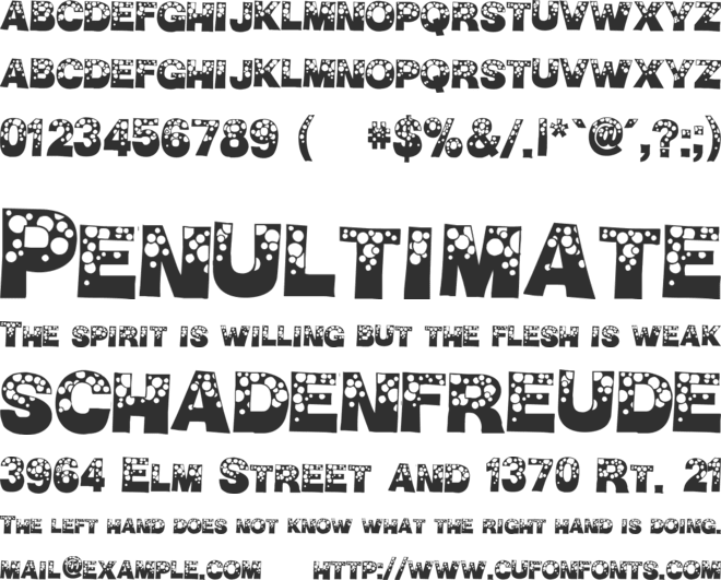 BubbleMan font preview