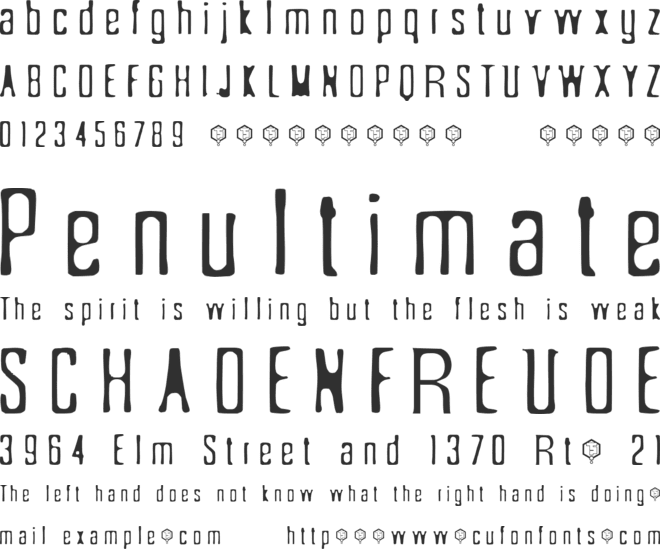 Sönderfistad font preview