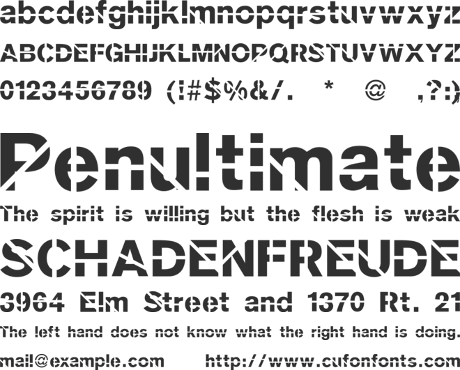 SansKleinCut font preview