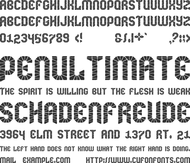 Mummification font preview