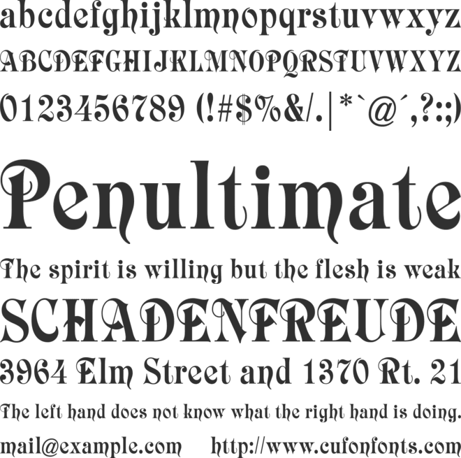 Starnberg font preview