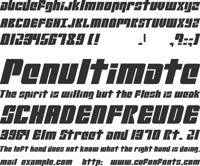 Mobile Infantry font preview