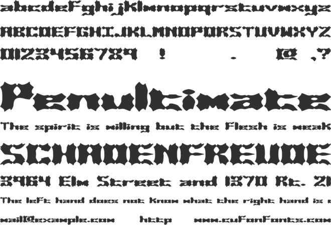 Vanished (BRK) font preview