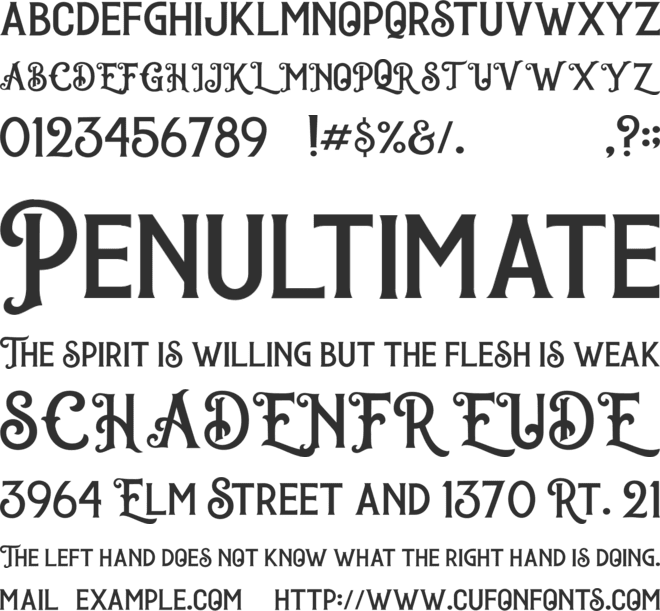 Darktown font preview