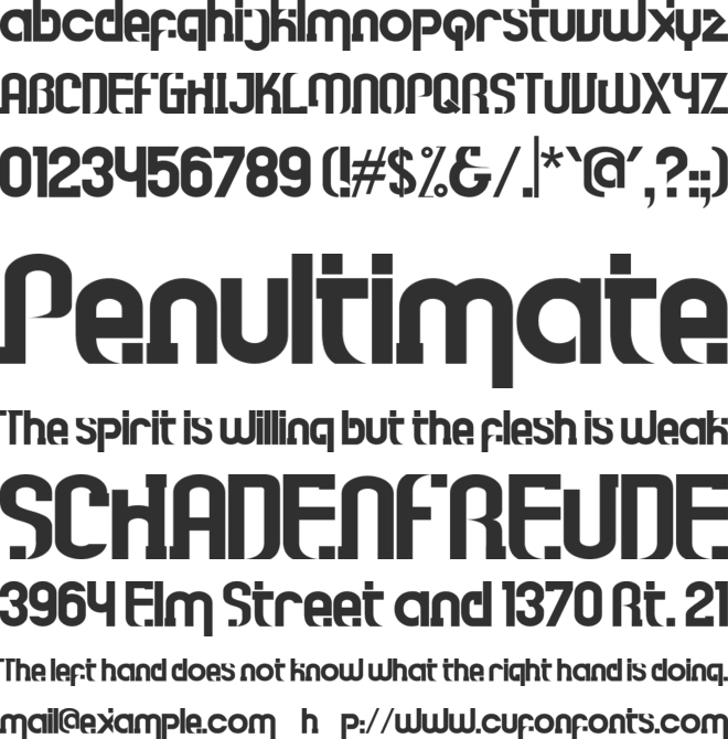 The handbox font preview