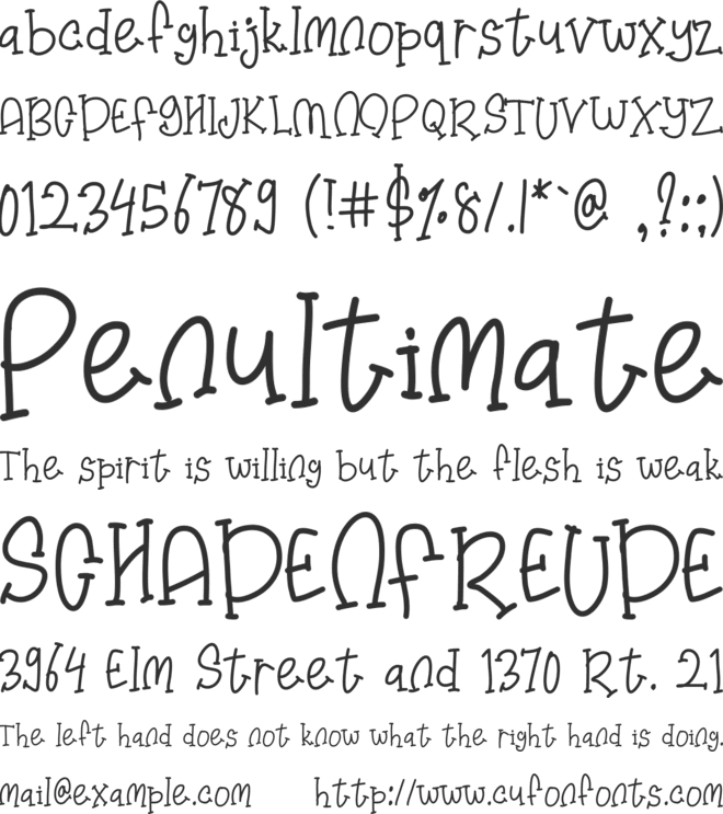 ushsheup font preview