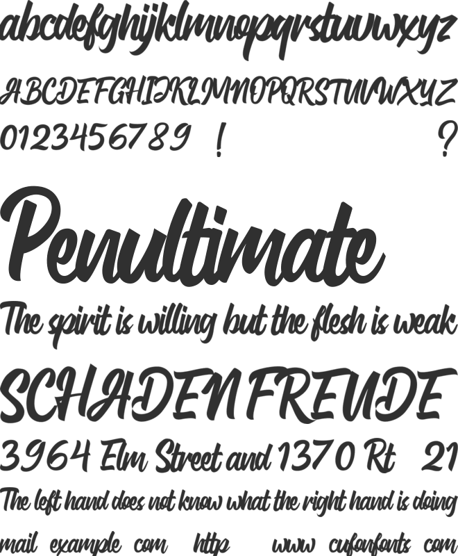 Gluottine font preview