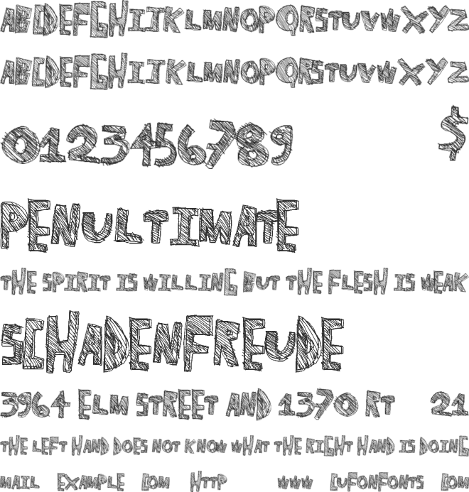 SchoolNotes font preview