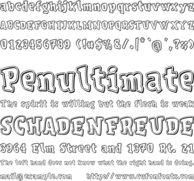 V de vacía font preview