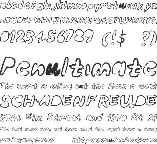 BubbleubbleKicksSomeAss font preview