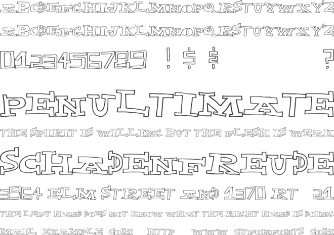 ExplodedCapital font preview