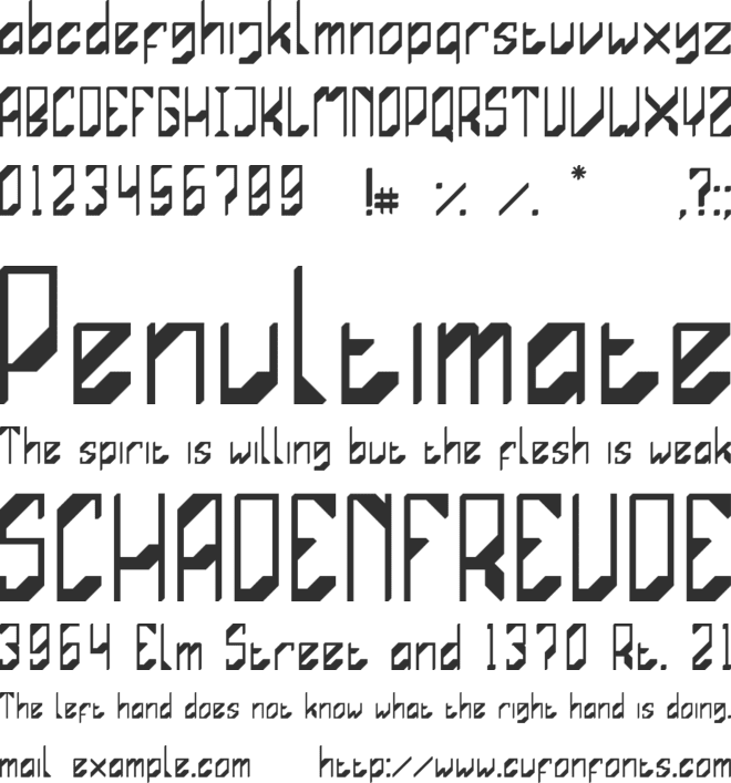 Mechasystem font preview