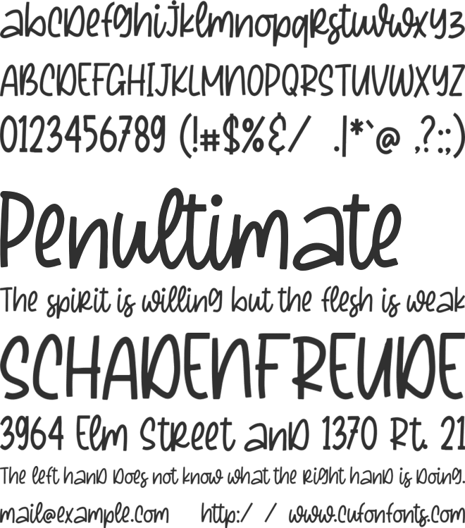 Beirnite font preview