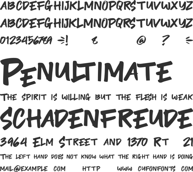 LingLengLang font preview