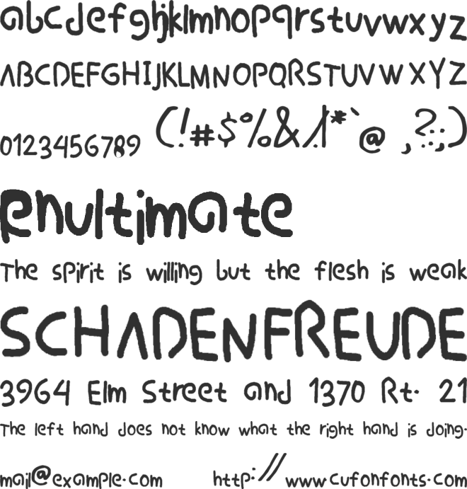 Slimy Simply font preview