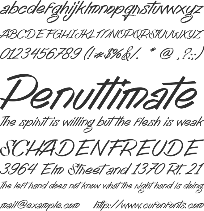 Tendencies font preview