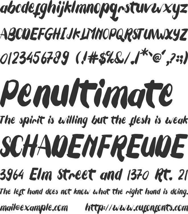 Tuesday_Spirit font preview