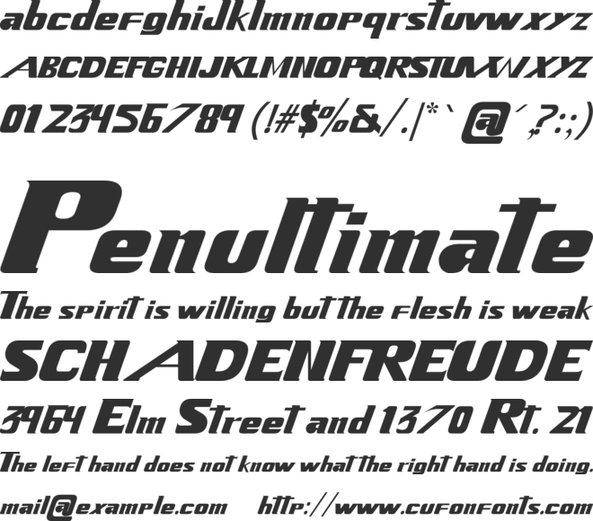 Xenogears font preview