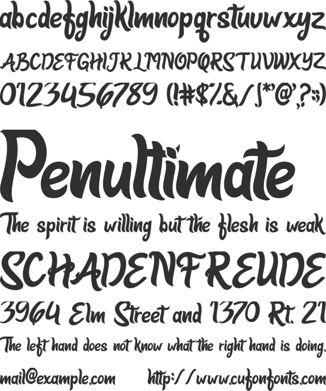 Delighters font preview