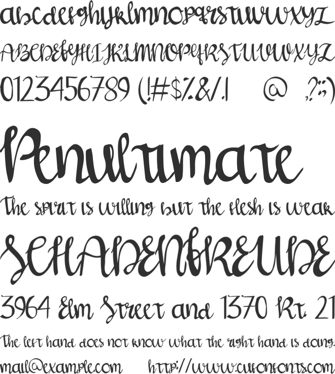 Shalihaa font preview