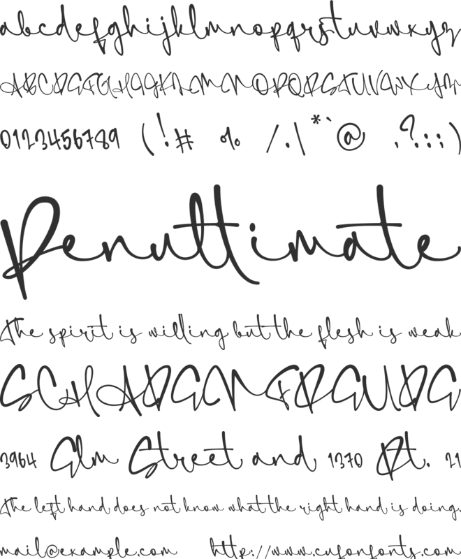 SimfonySign font preview