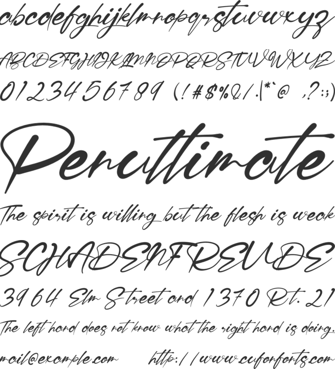 Ragellia Mellinda font preview