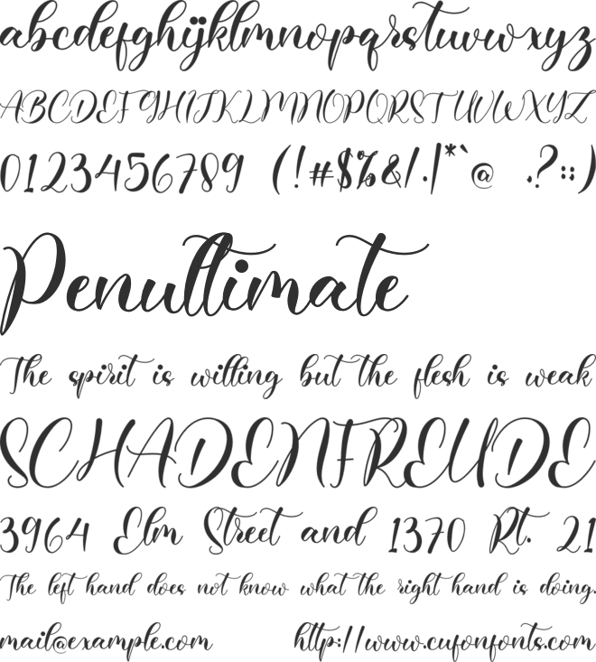 Motherlove font preview