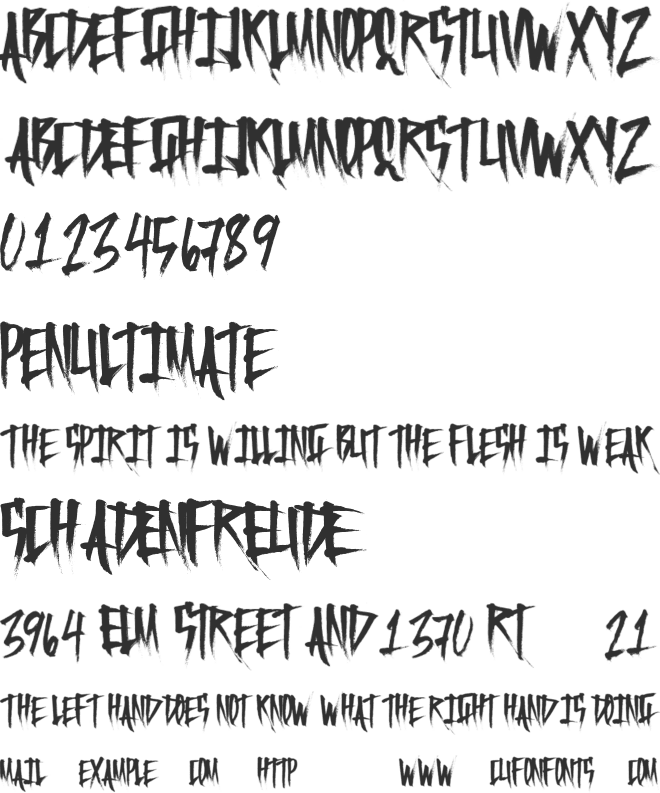 FrightfulCarts font preview