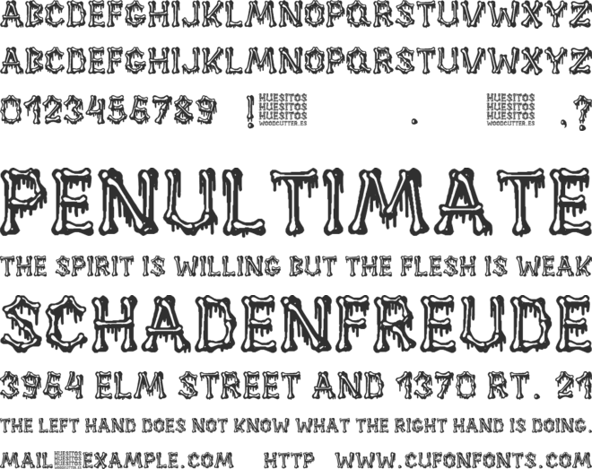 Huesitos font preview