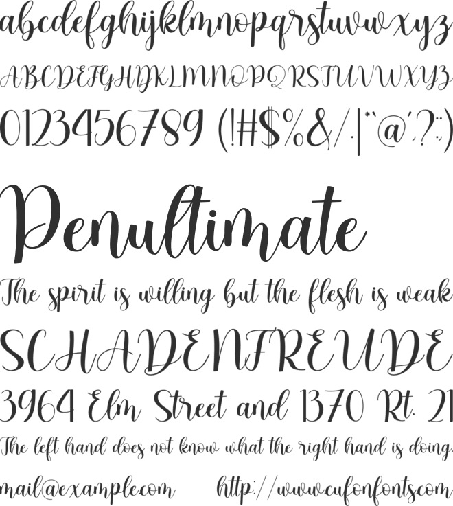 Dreamloves font preview