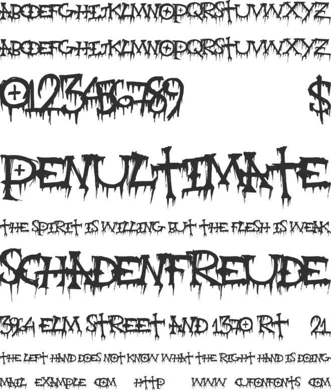 GravePain font preview