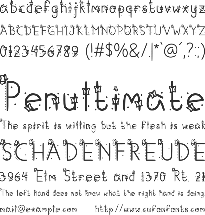 Betterflies 20 font preview