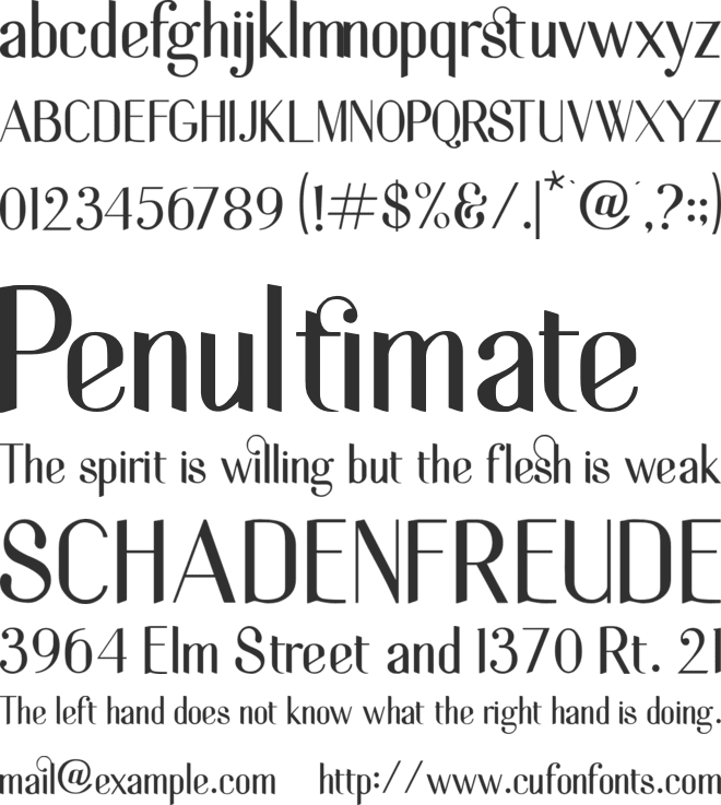 Bentalista font preview