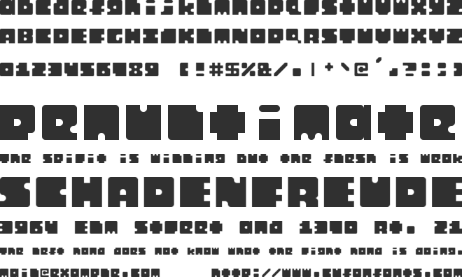 Monosquare font preview