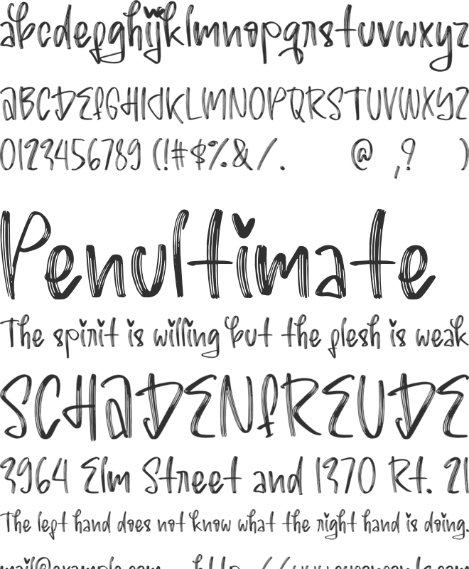 Lovebird font preview