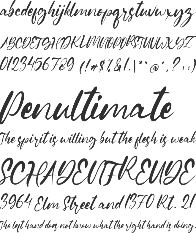 Gianella font preview