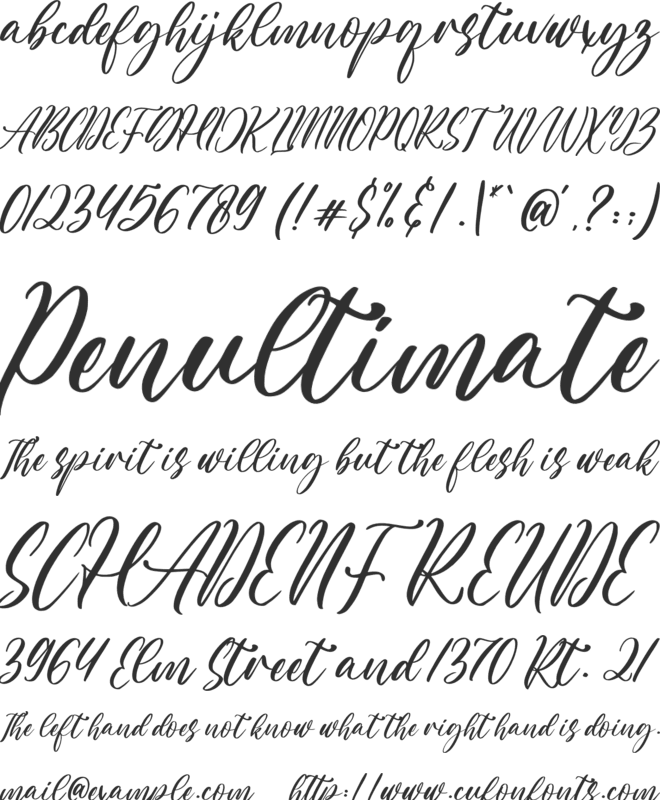 Aulietta font preview