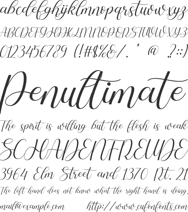 Deglamor font preview