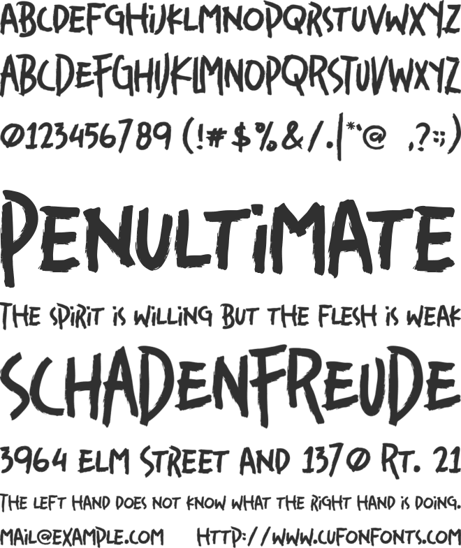 Gruesome font preview