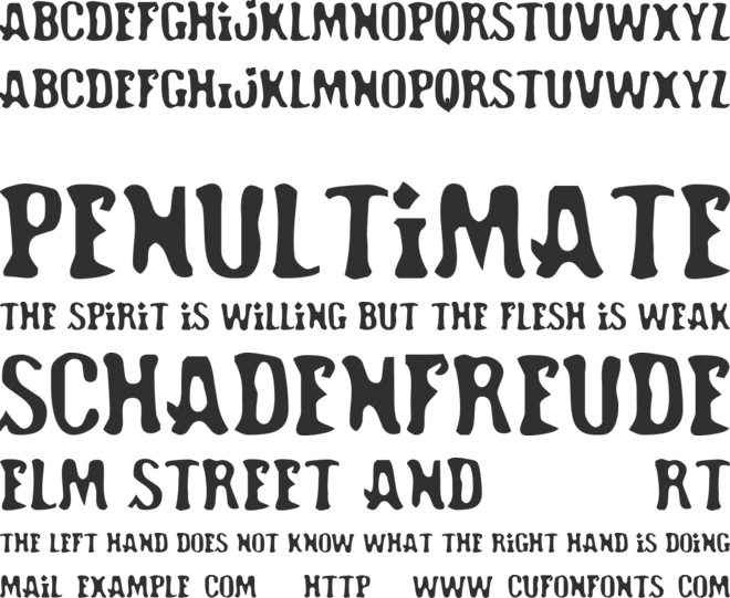 Road Hoe font preview