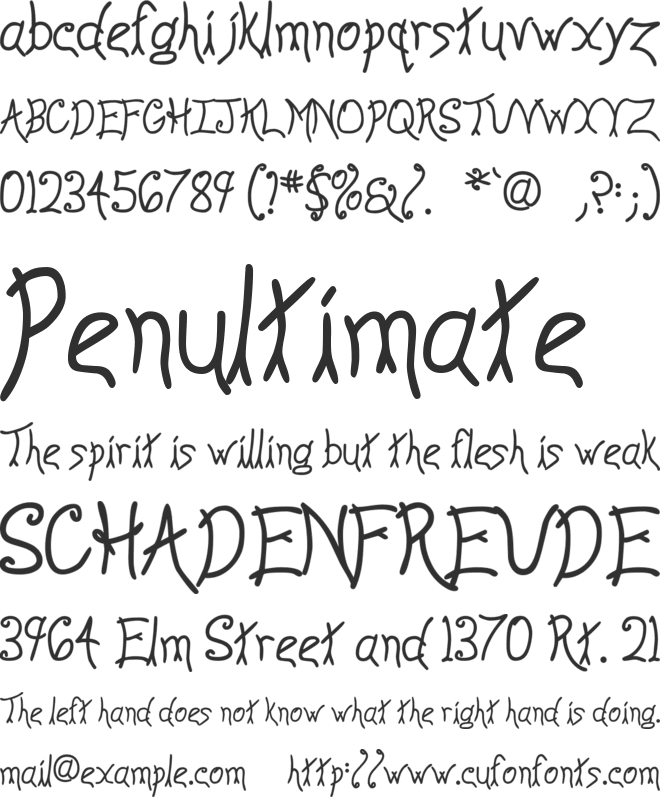 TR Anyway font preview