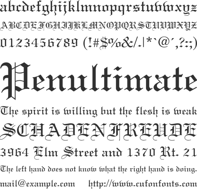 TR Lincoln font preview