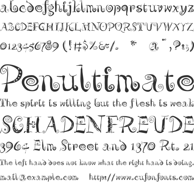 ZeitGeisterbahn font preview