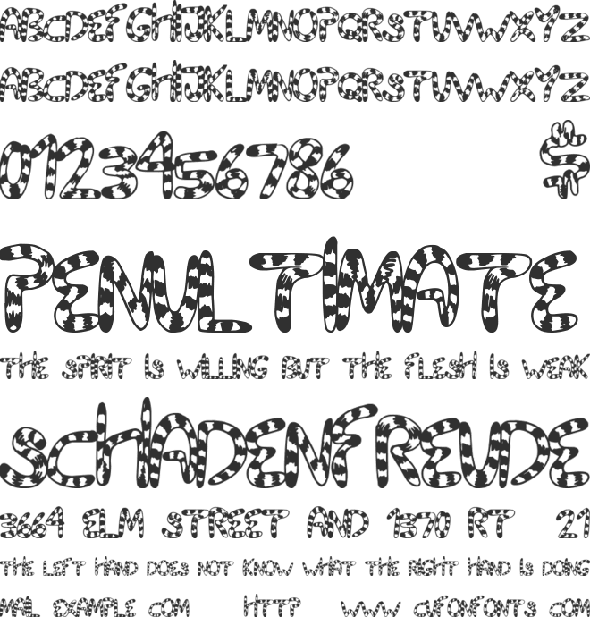 TigerTails font preview