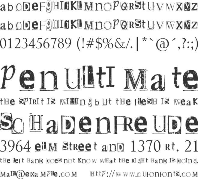 DSnet Stamped font preview